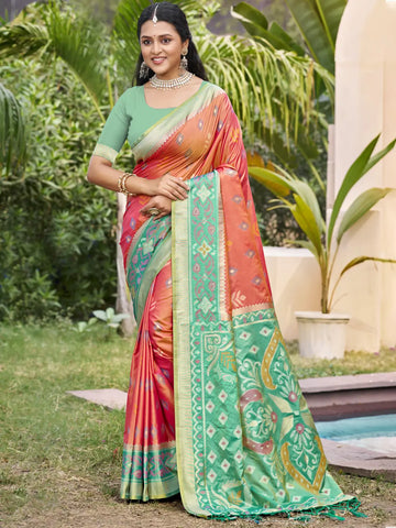 Peach Silk Saree