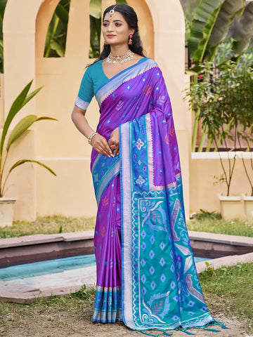 Violet Silk Saree