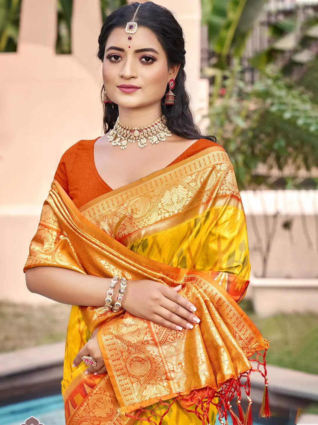 Yellow Silk Saree