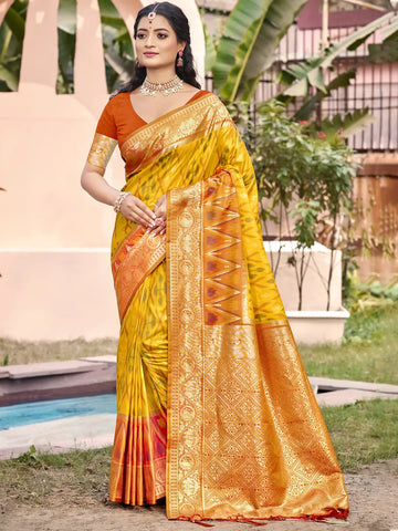 Yellow Silk Saree