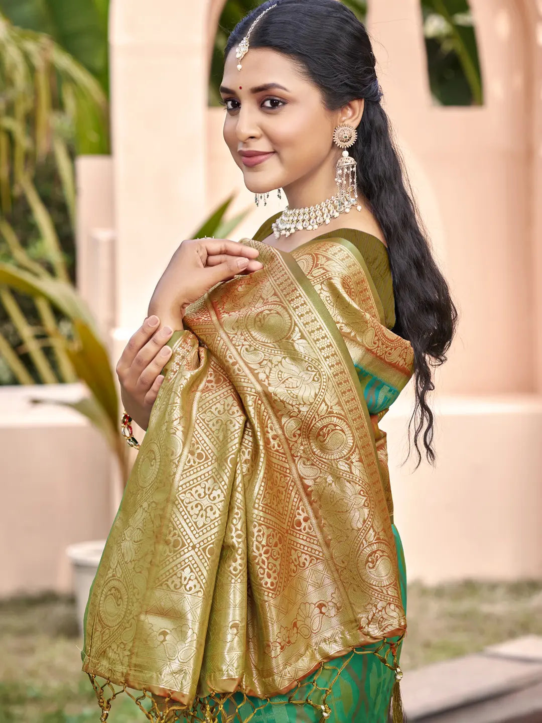 Rama Green Silk Saree