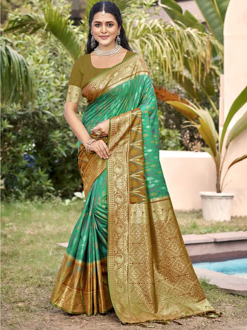 Rama Green Silk Saree