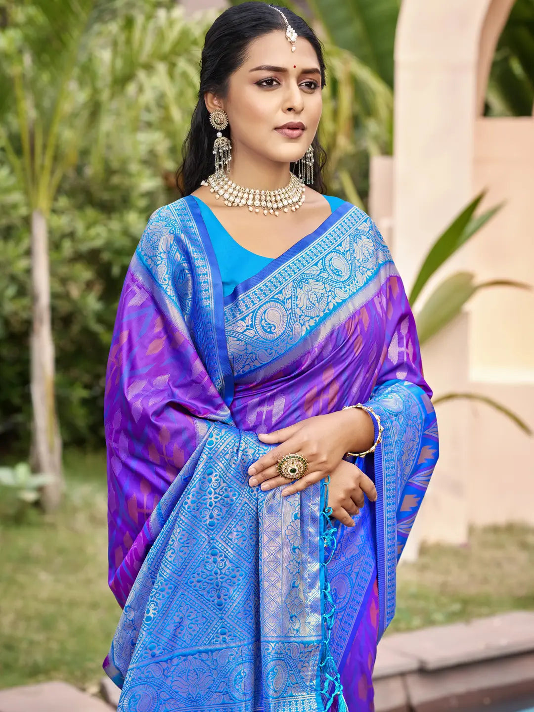 Violet Silk Saree