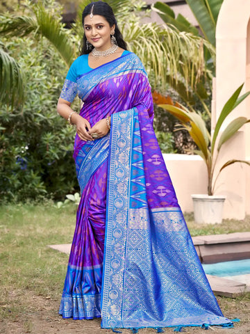 Violet Silk Saree