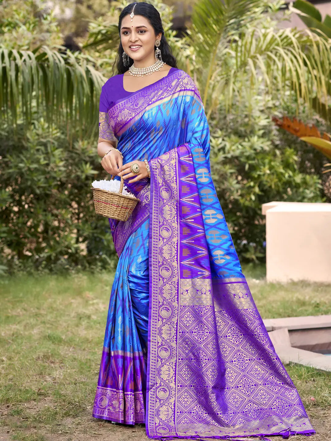 Sky Blue Silk Saree