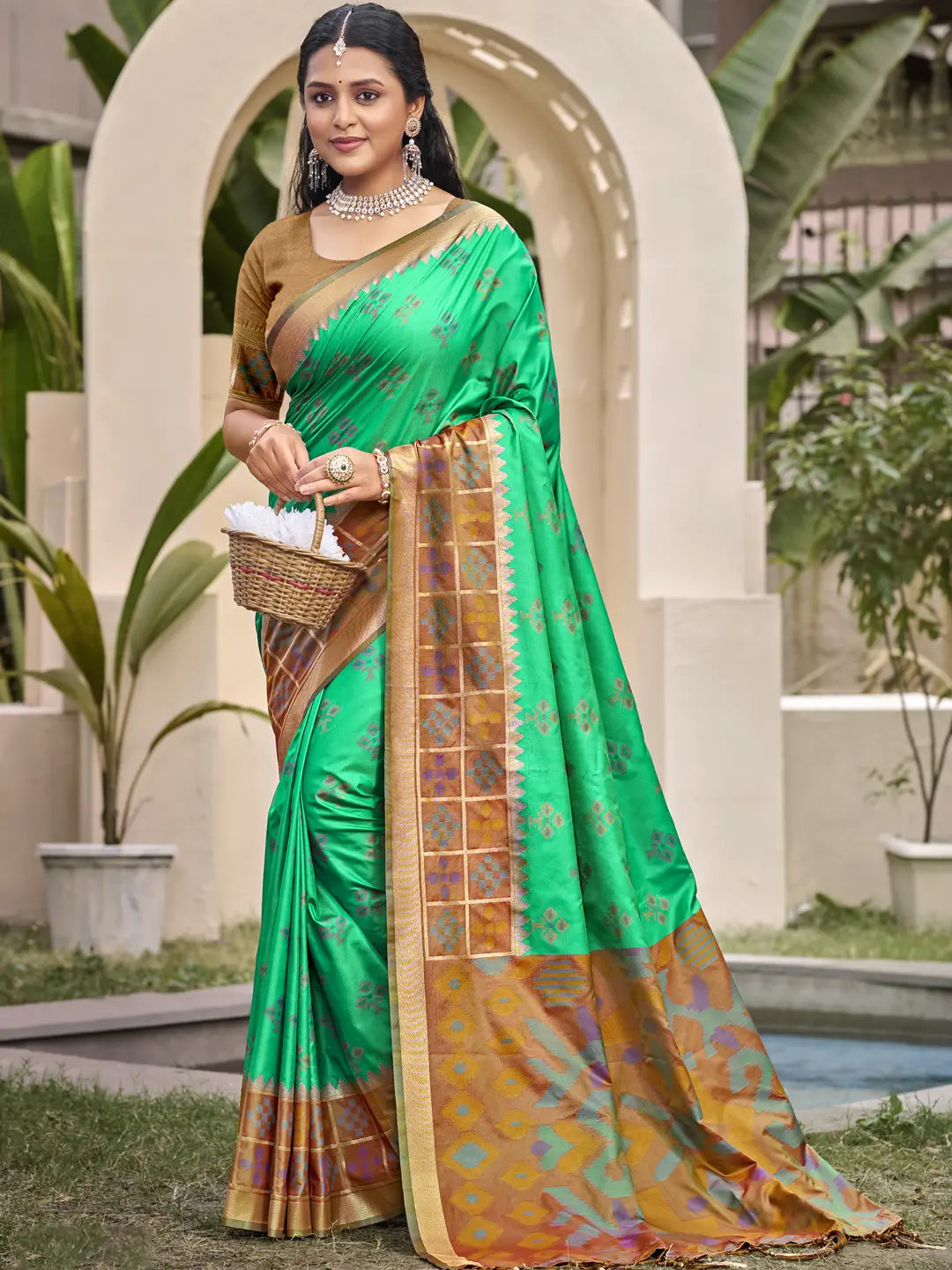 Rama Green Silk Saree