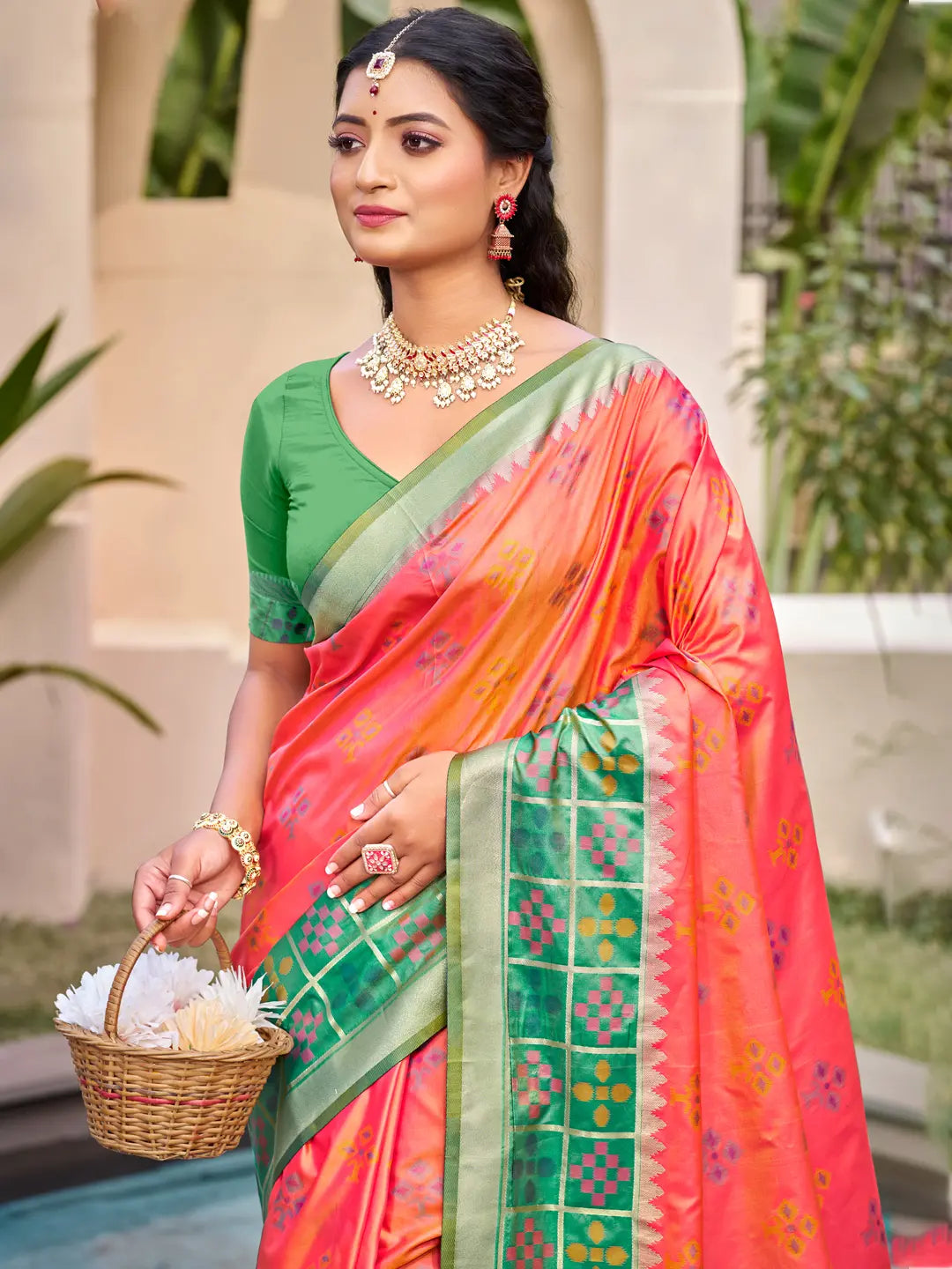 Peach Silk Saree