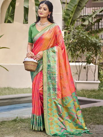 Peach Silk Saree