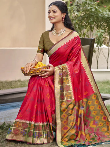 Pink Silk Saree