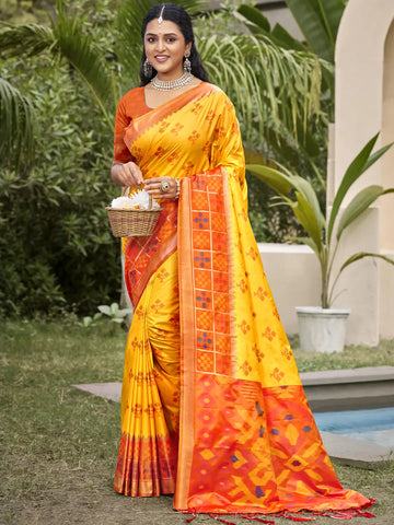 Yellow Silk Saree