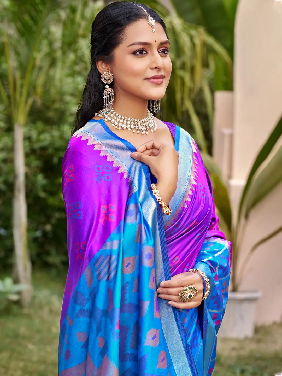 Violet Silk Saree