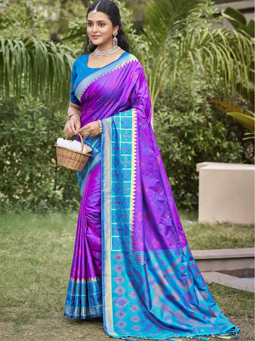 Violet Silk Saree