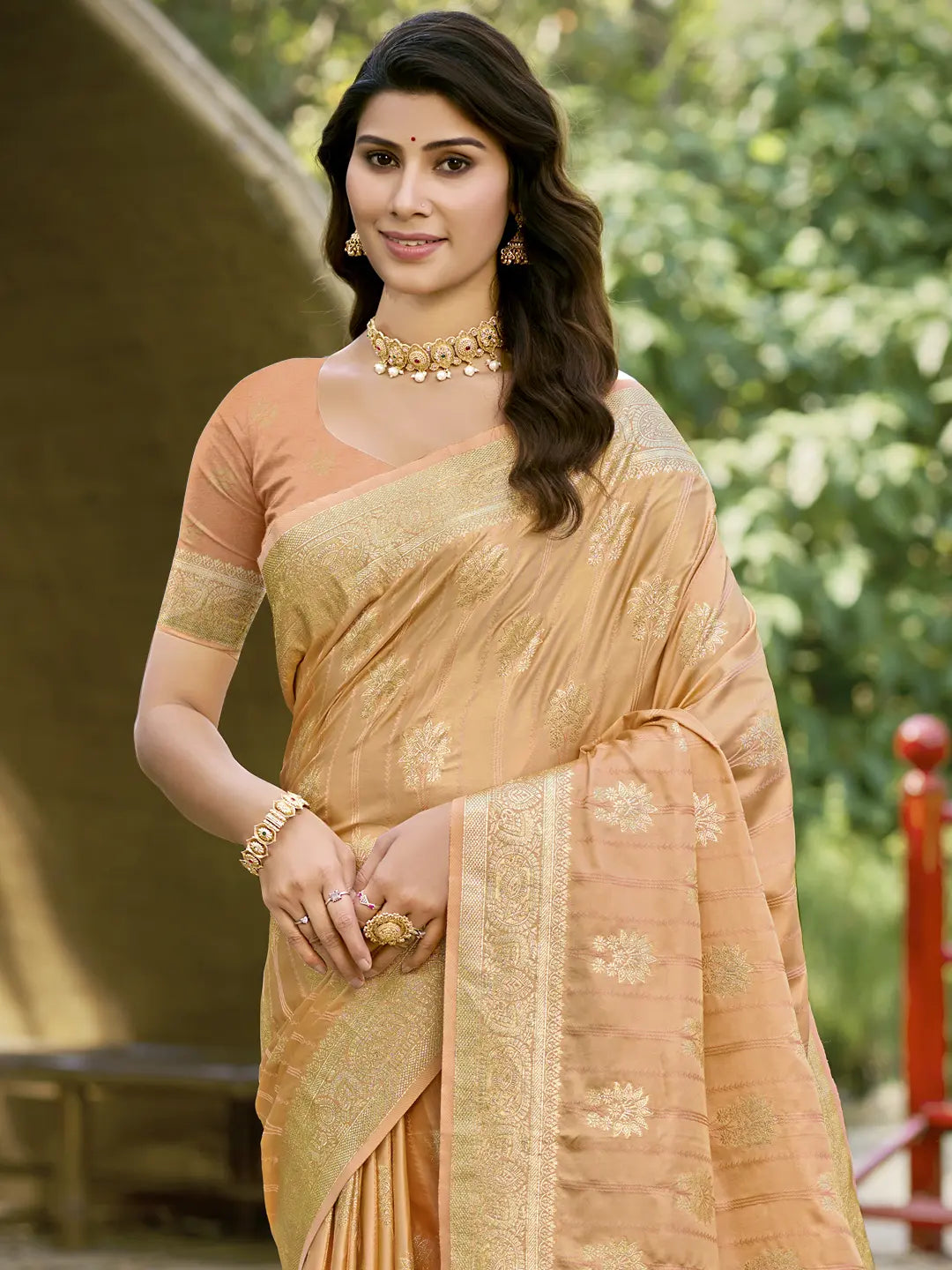 Peach Silk Saree