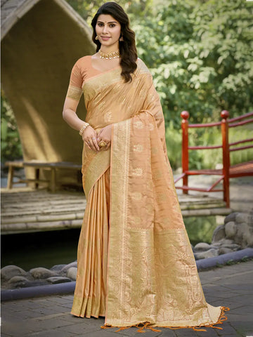 Peach Silk Saree