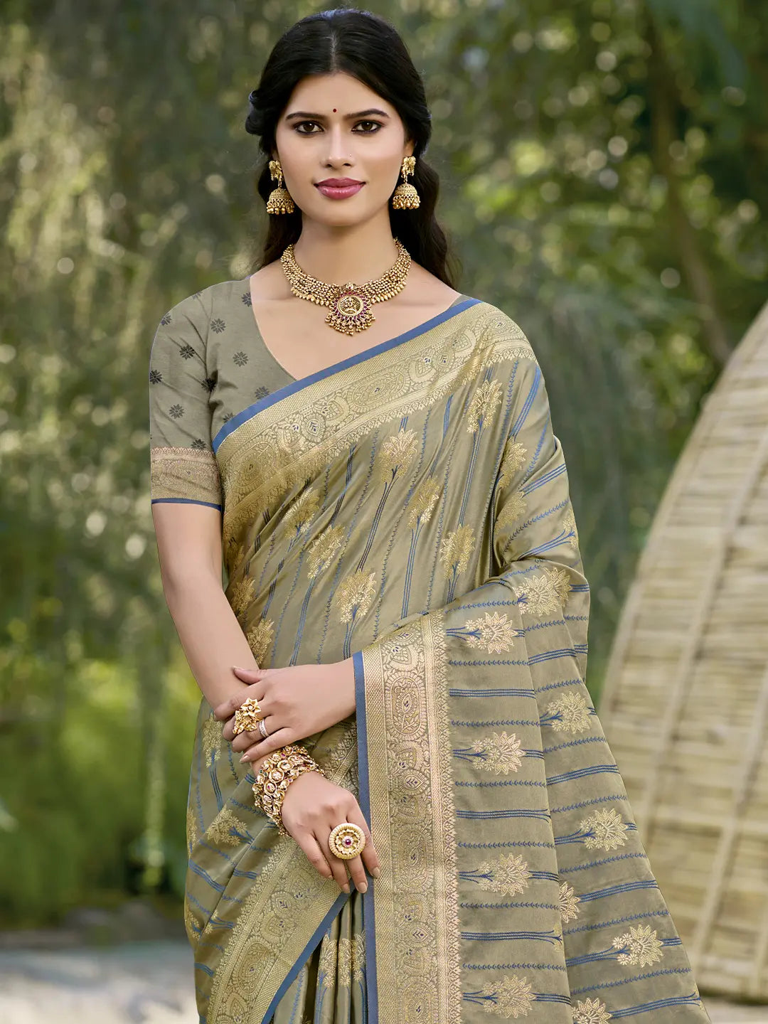 Gray Silk Saree