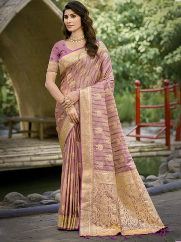 Dark Pink Silk Saree