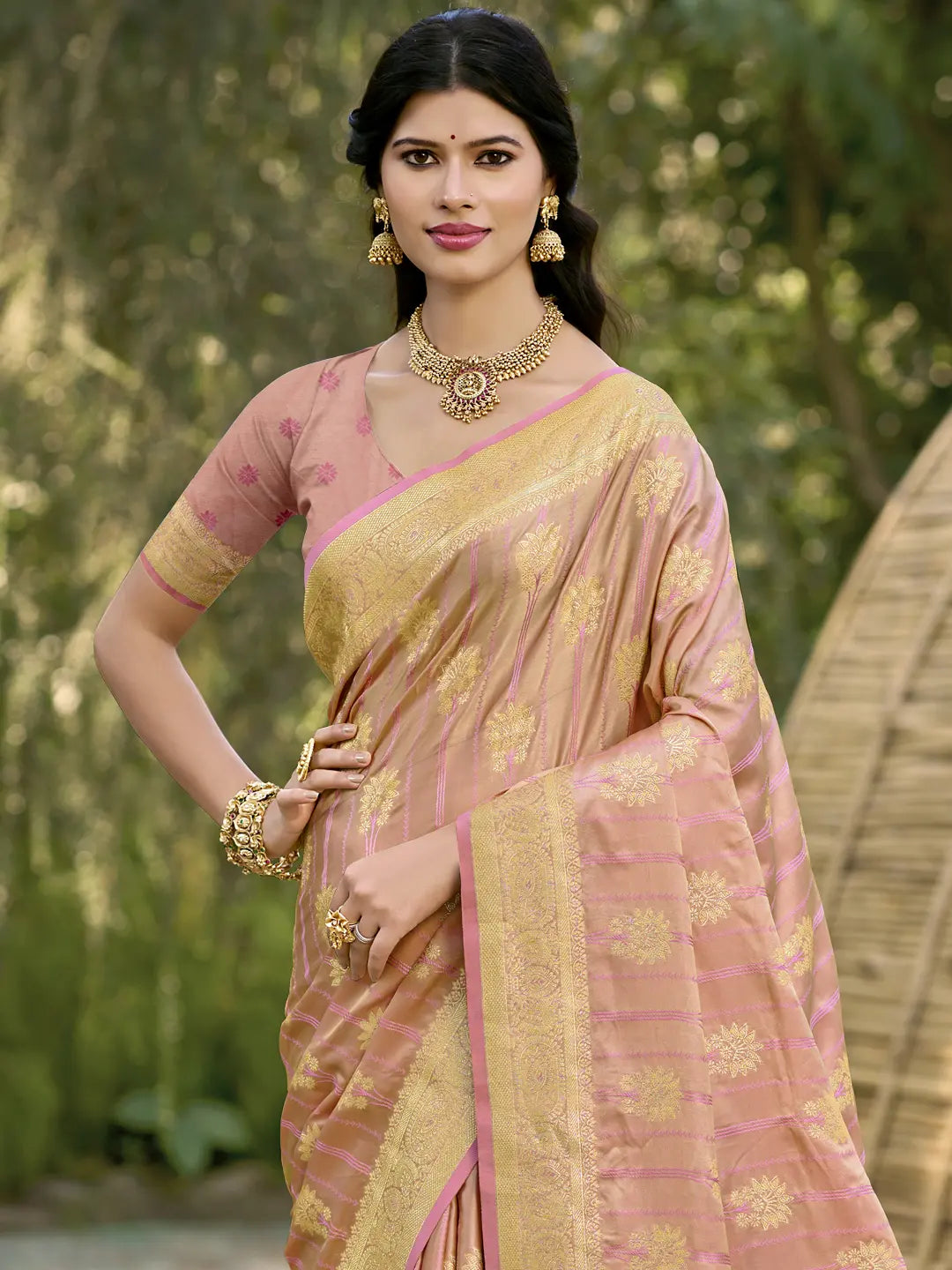 Pink Silk Saree