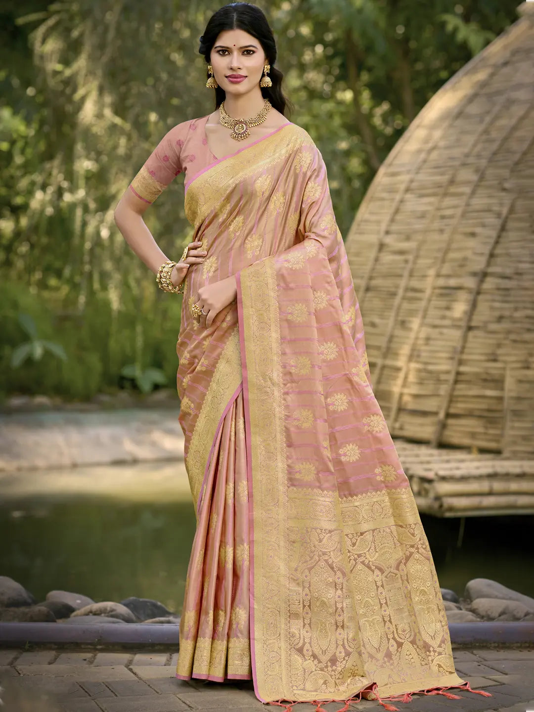 Pink Silk Saree