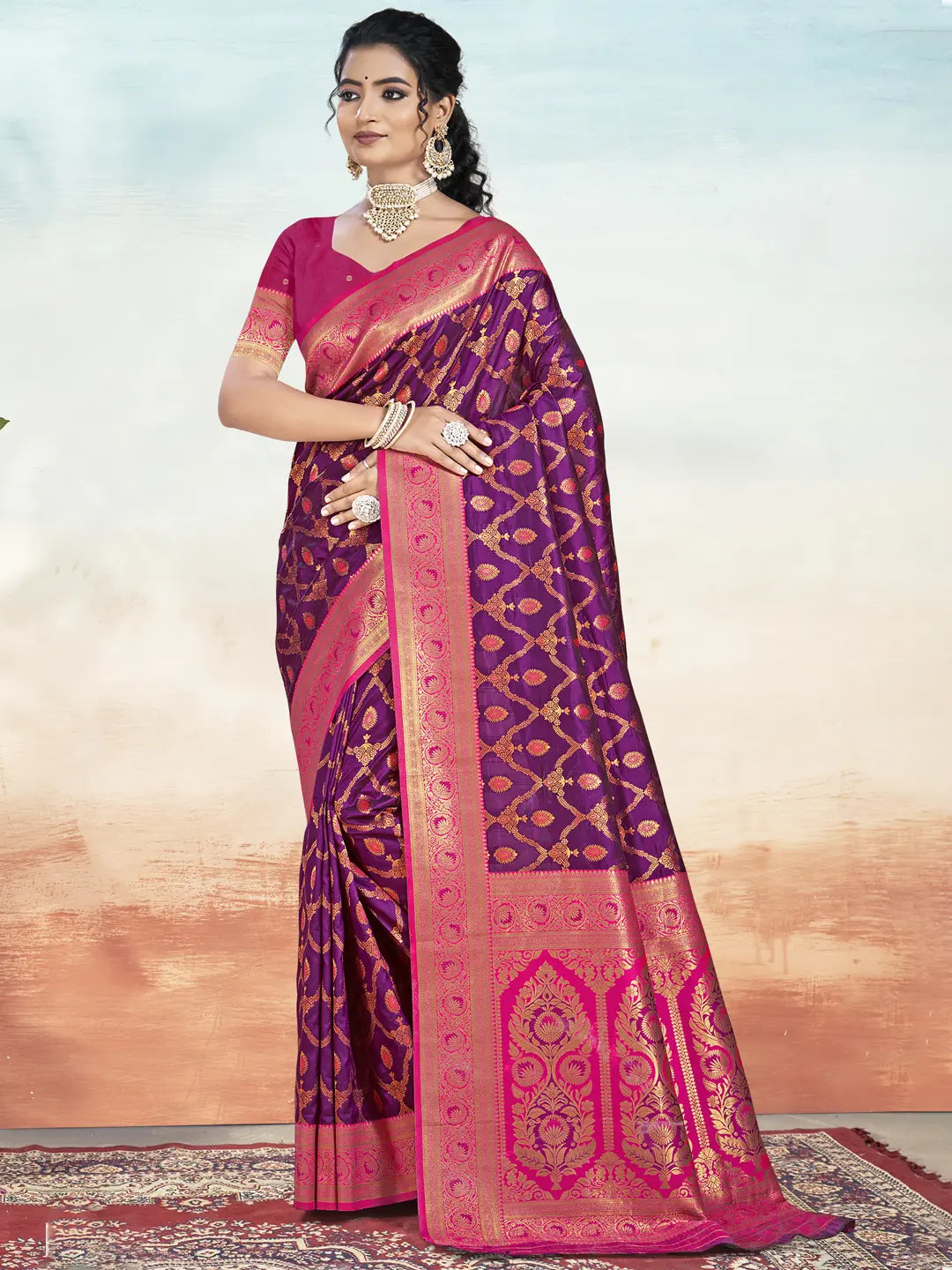 Wine Silk Saree