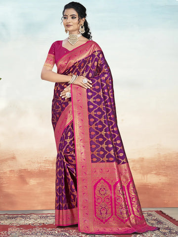 Wine Silk Saree