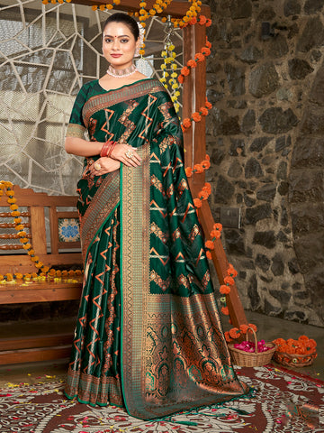 Sangam Green Silk Saree