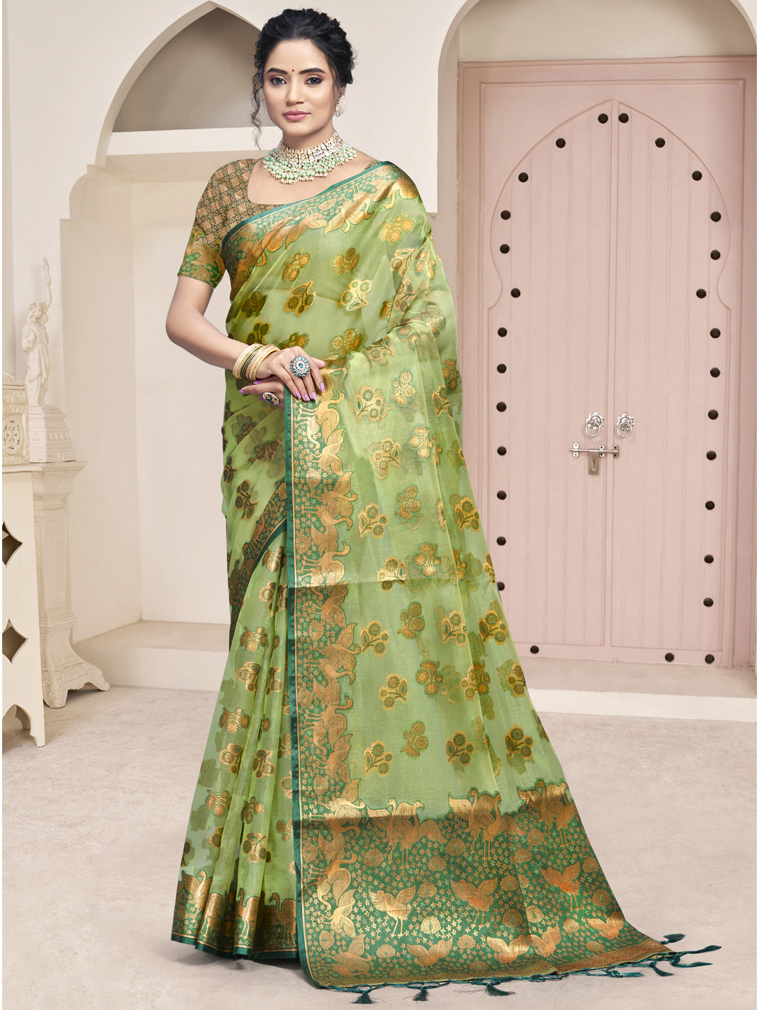 Light Green Organza Saree