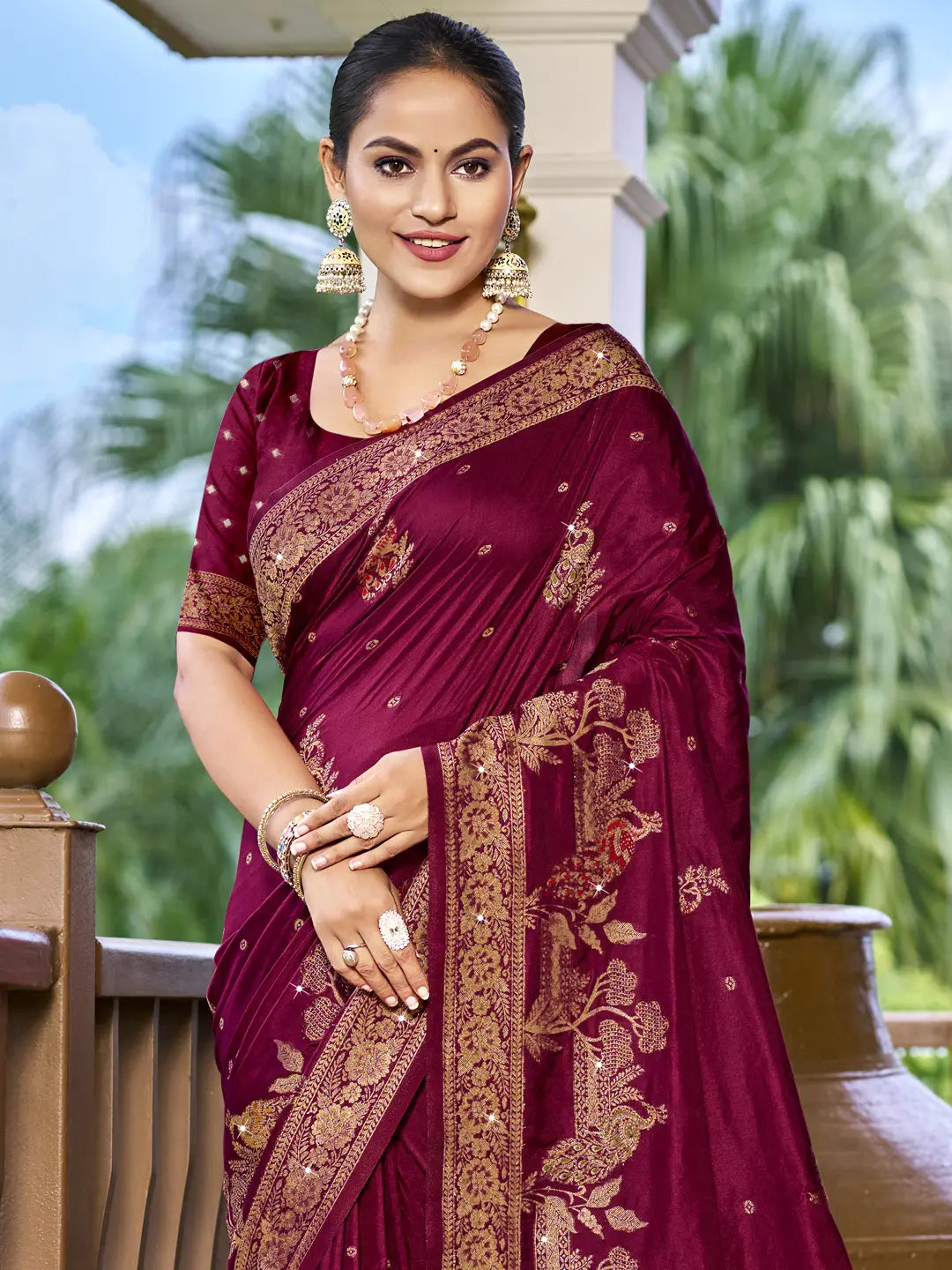 Magenta Pink Silk Saree