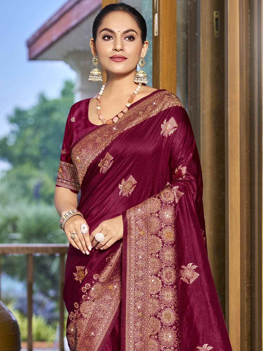 Magenta Pink Silk Saree