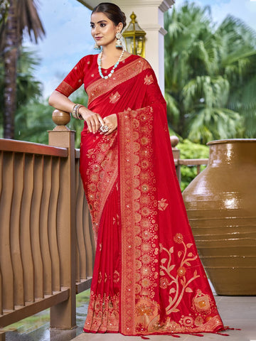 Red  Silk Saree