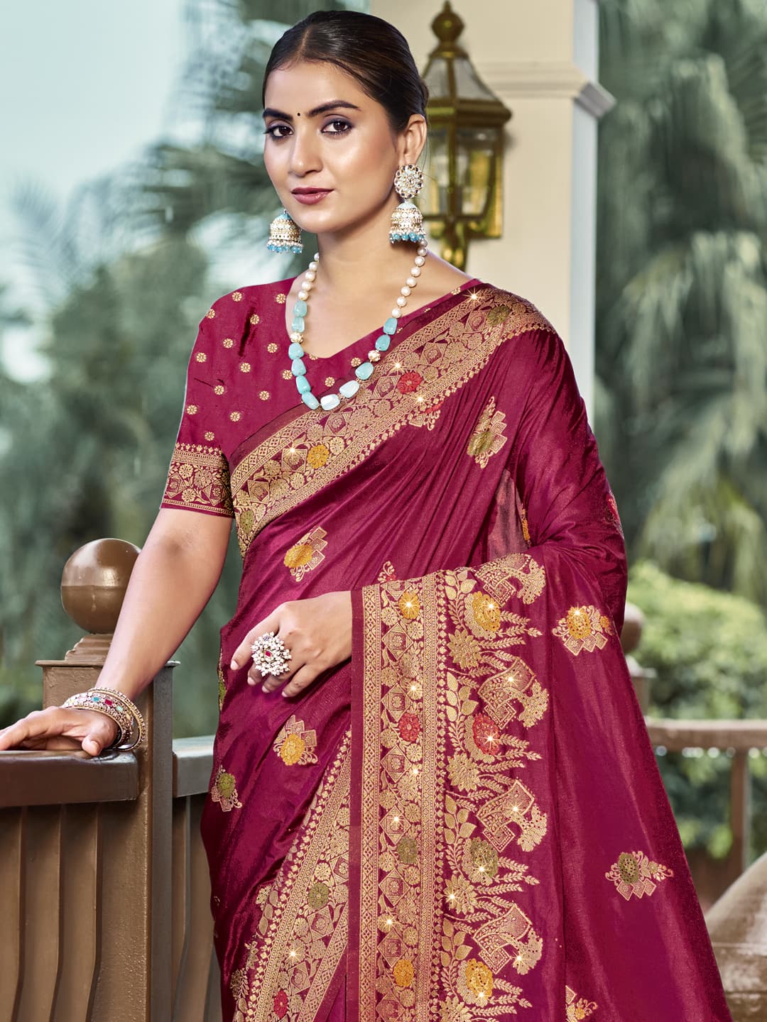 Magenta Pink Silk Saree