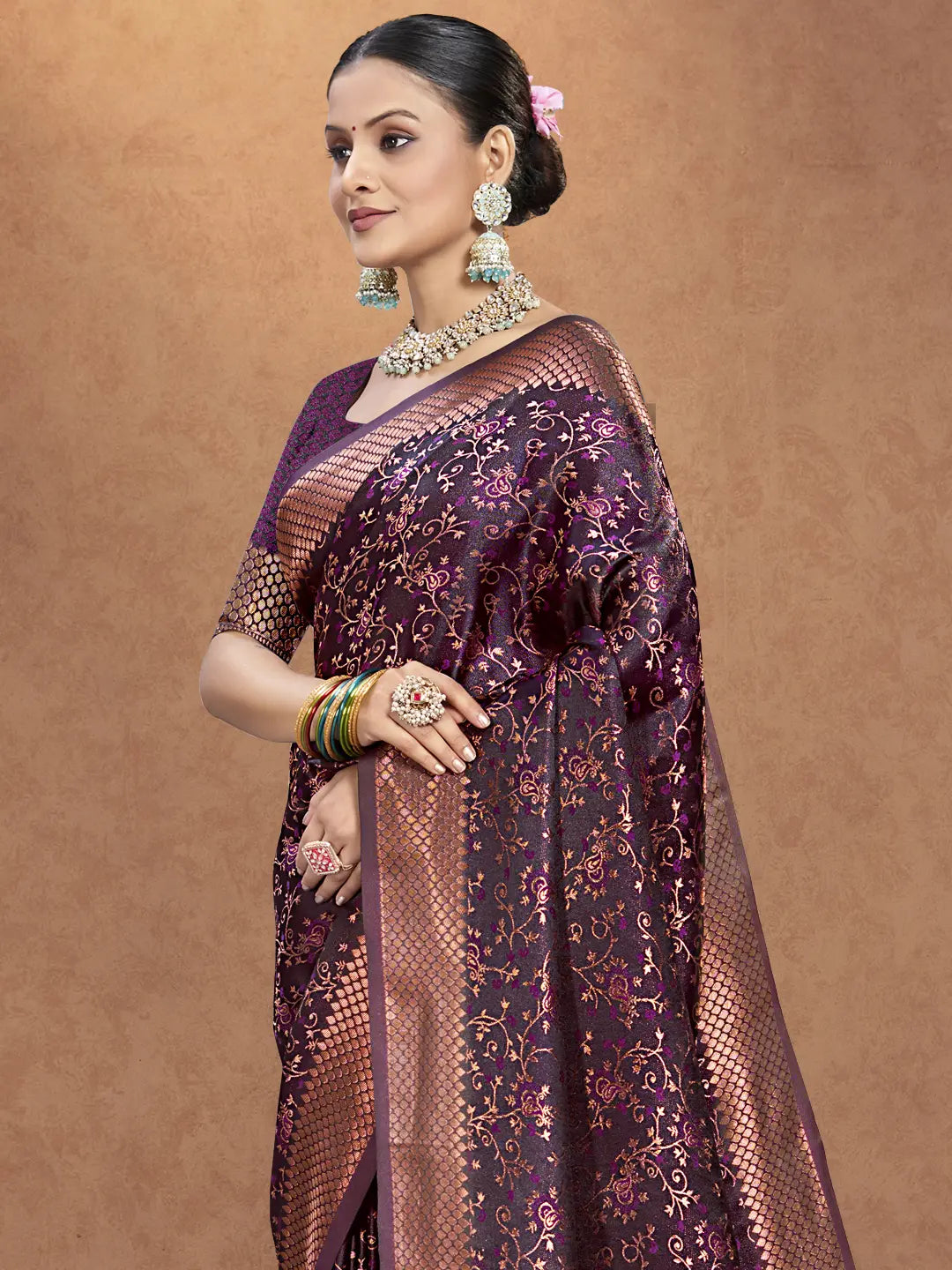 Purple Silk Saree