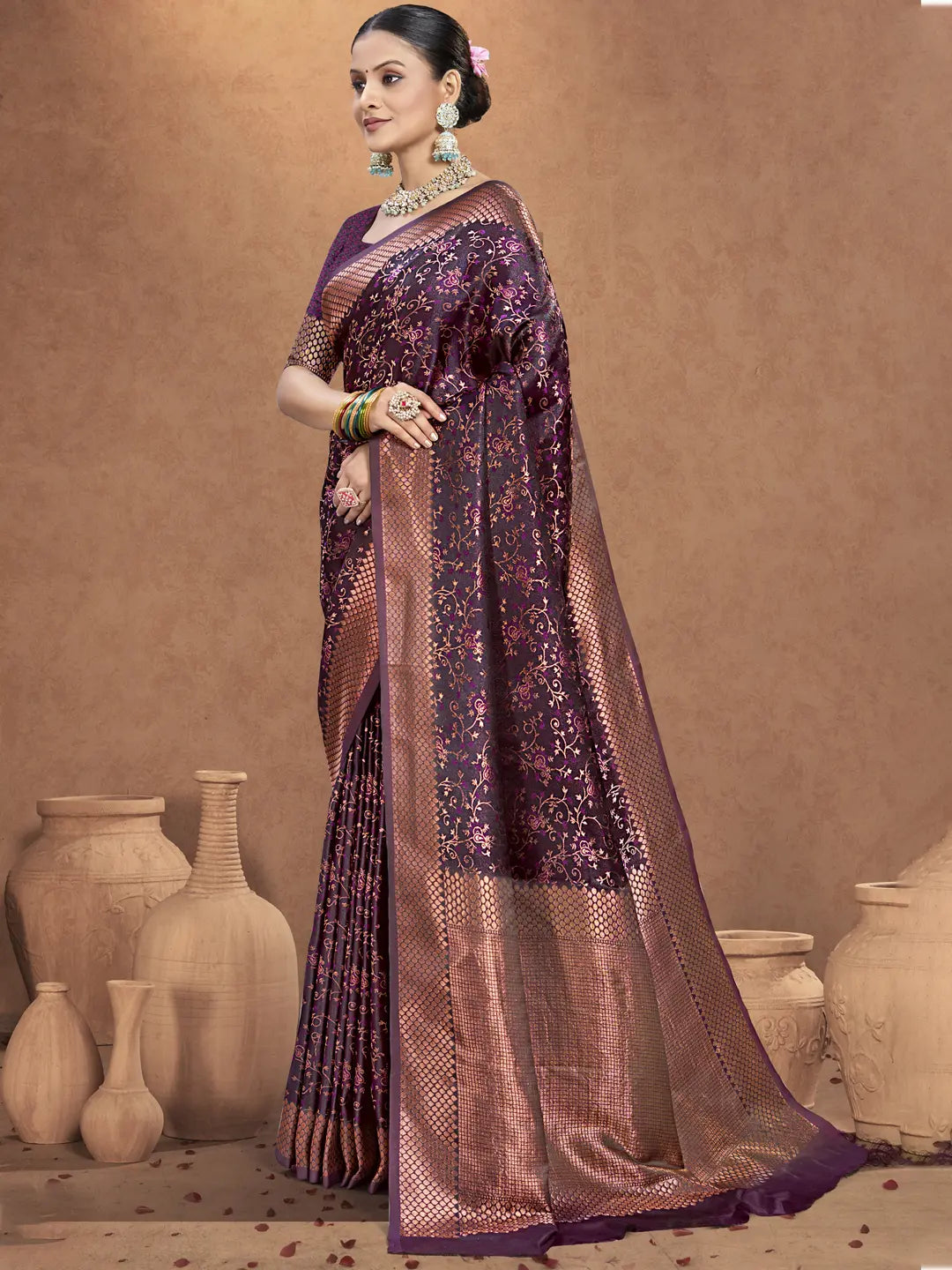 Purple Silk Saree