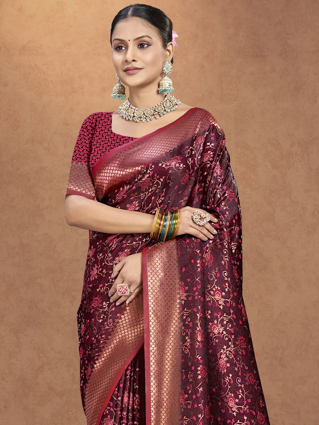 Brown Silk Saree