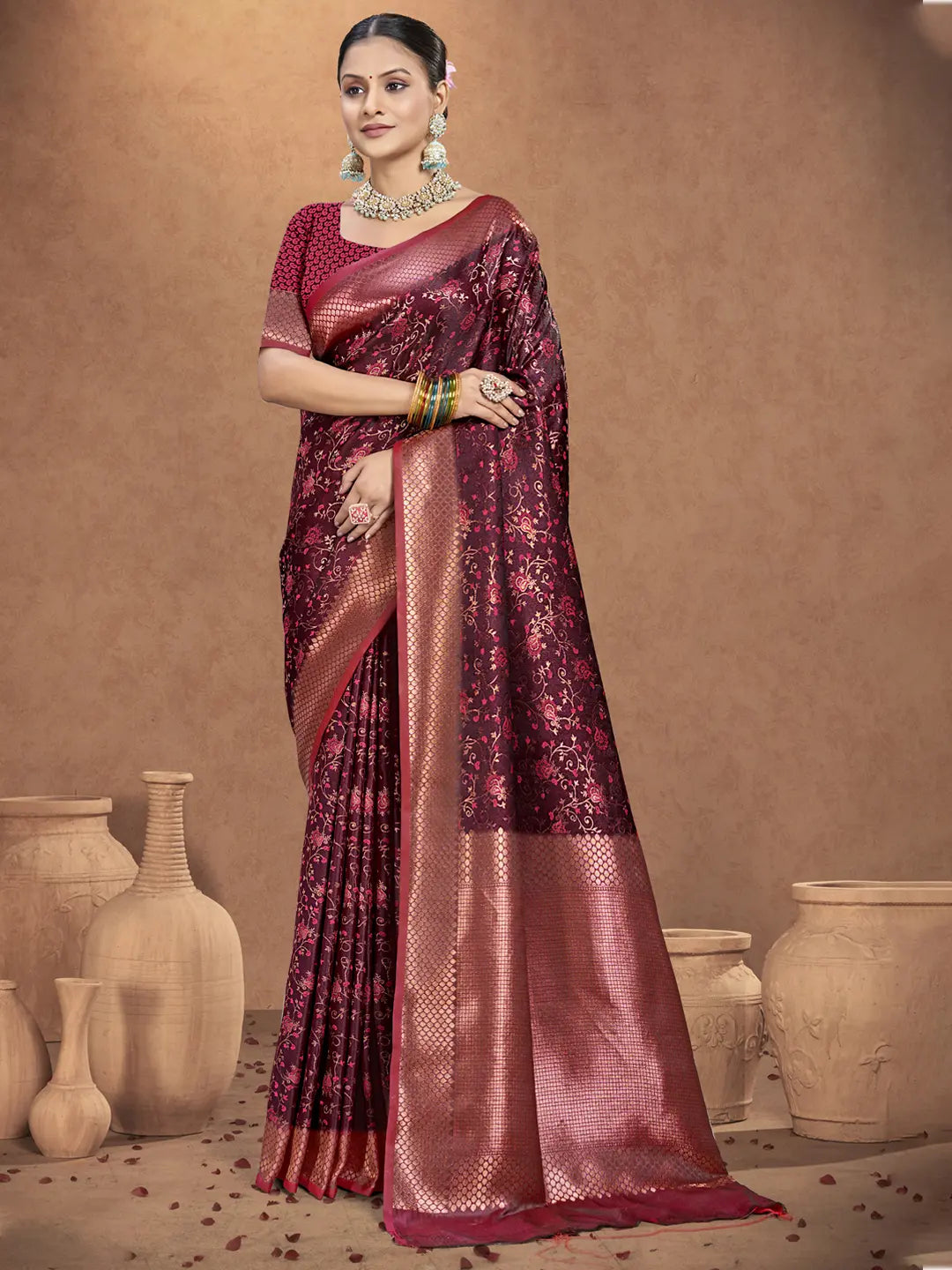 Brown Silk Saree