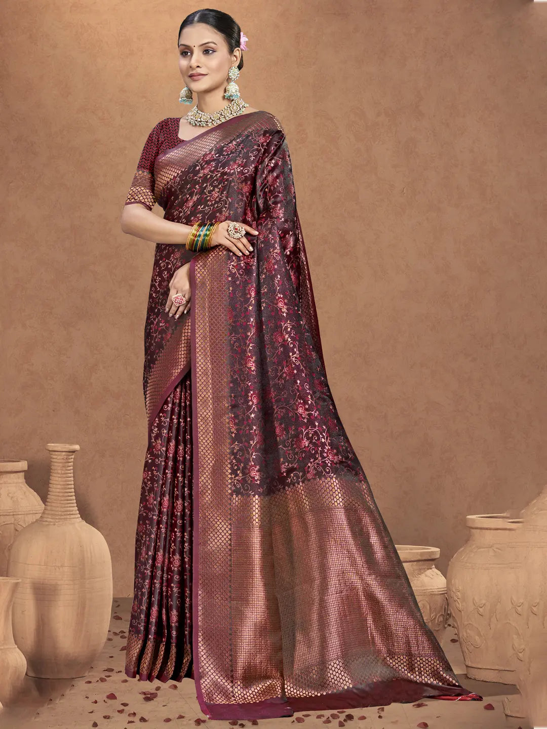 Maroon Silk Saree