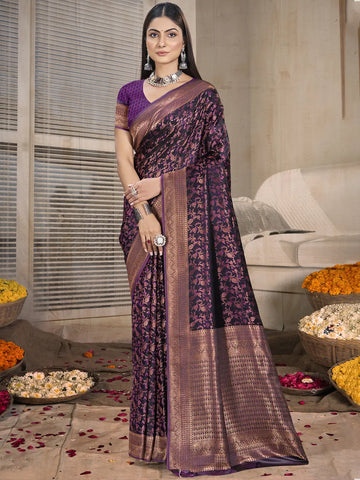 Purple Silk Saree