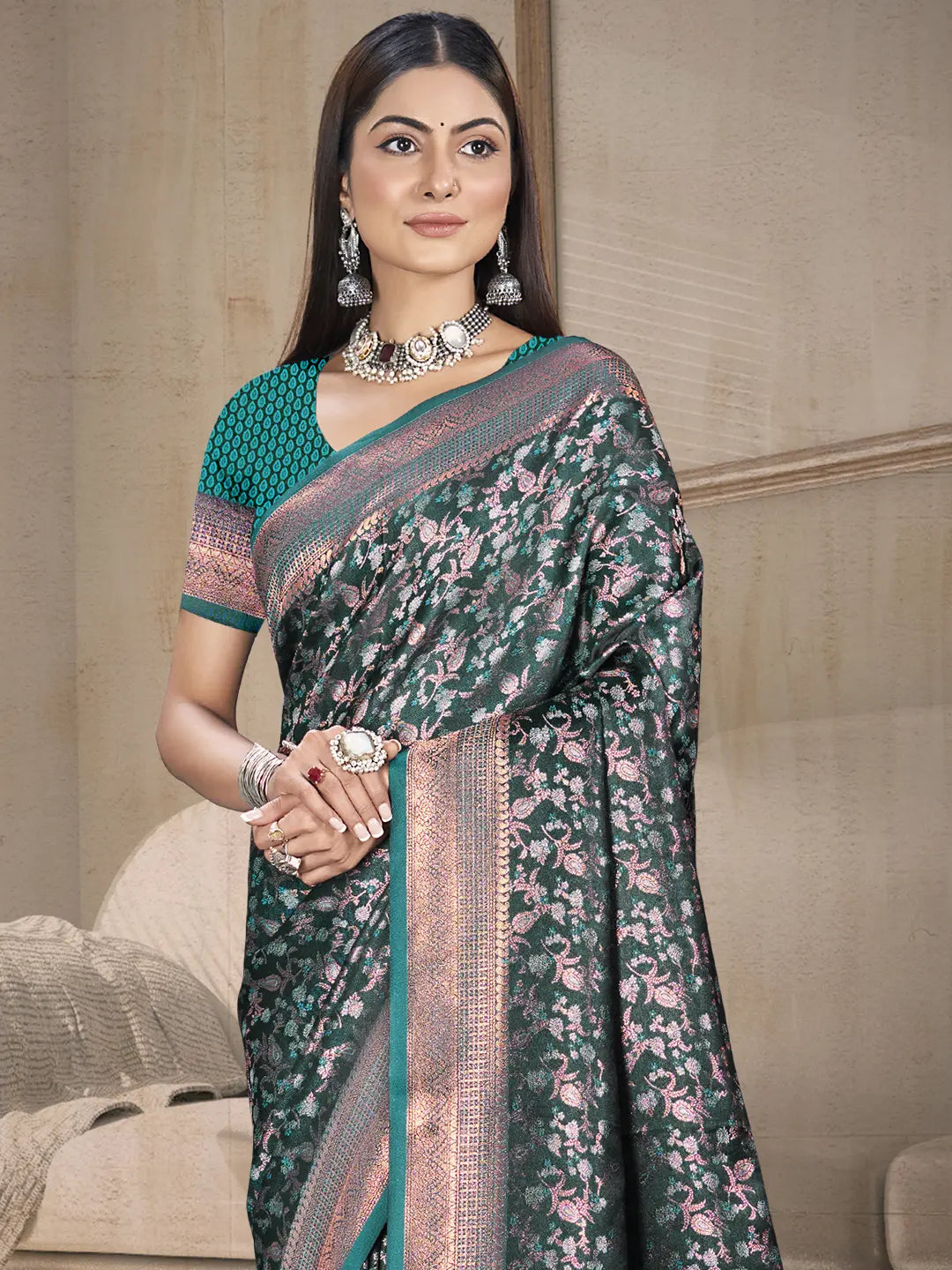 Sea Green Silk Saree