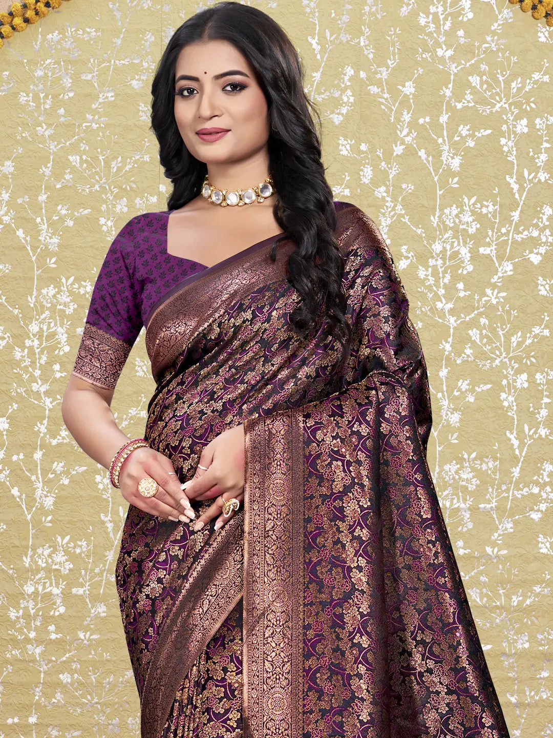 Purple Silk Saree