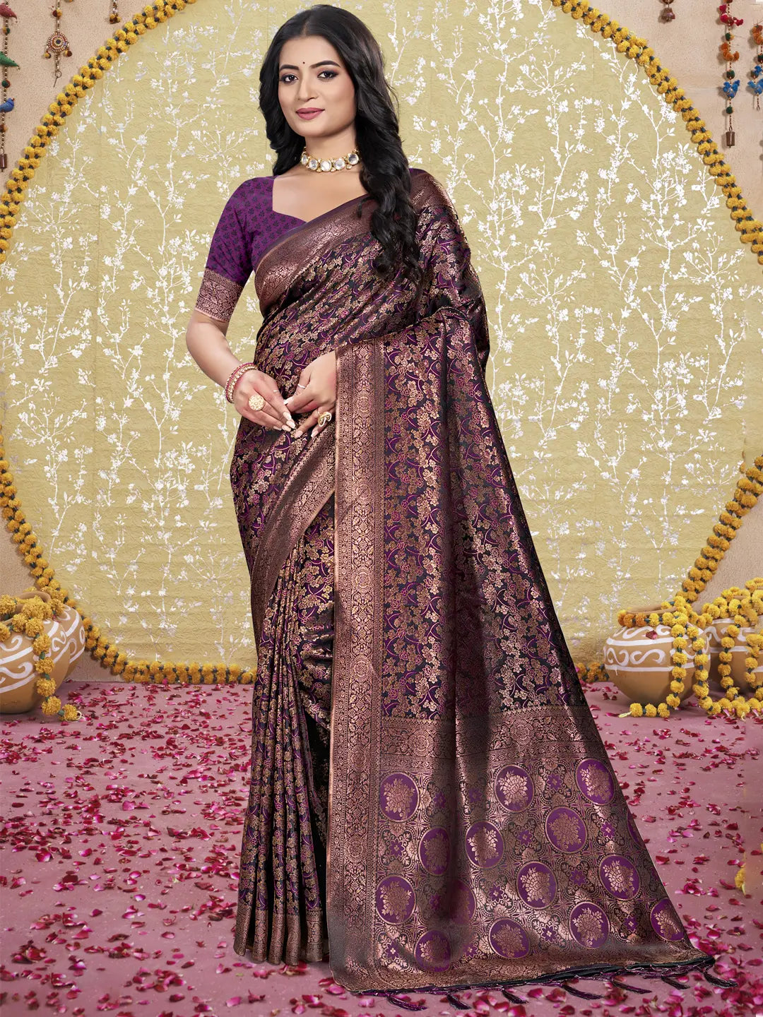 Purple Silk Saree