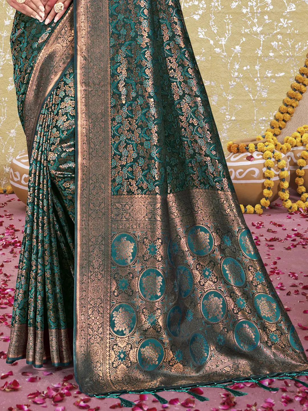 Rama Green Silk Saree