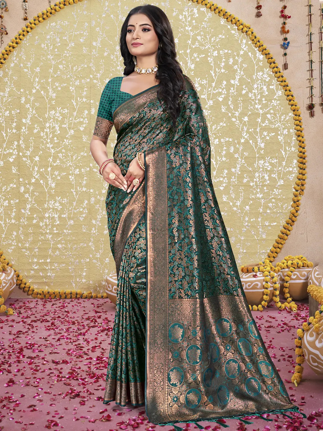 Rama Green Silk Saree