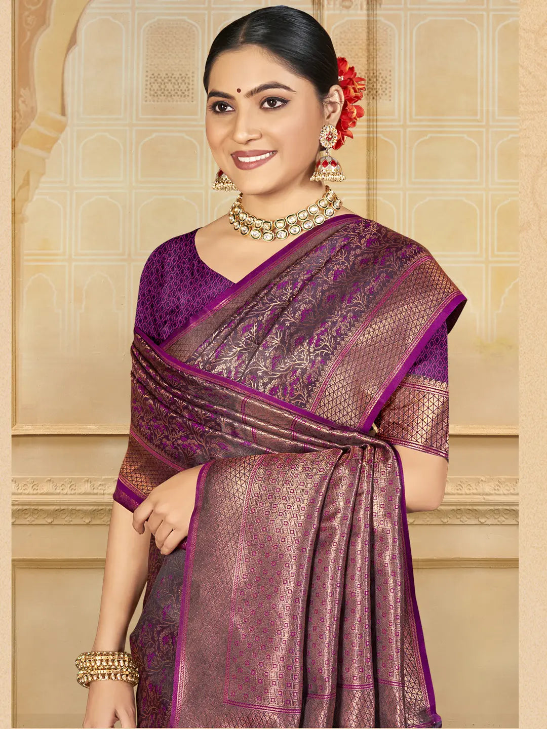 Purple Silk Saree