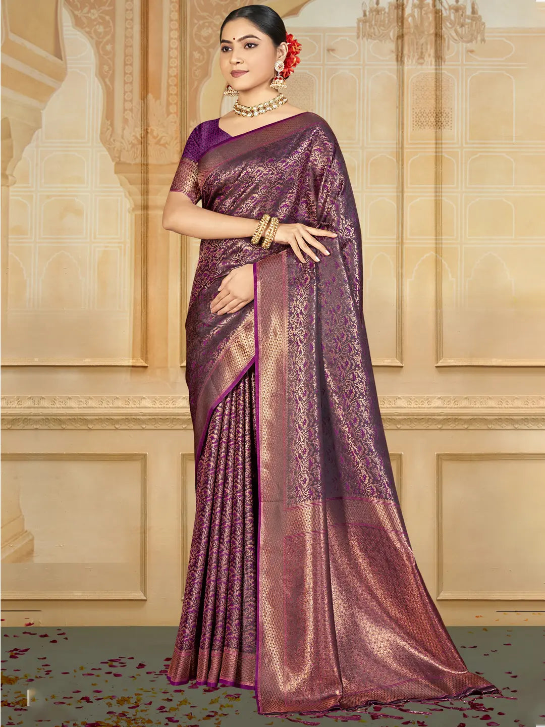 Purple Silk Saree