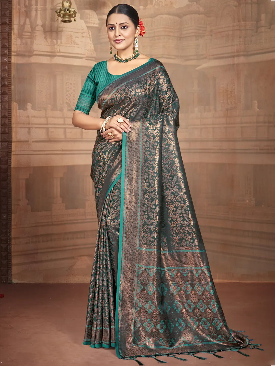 Sea Green Silk Saree