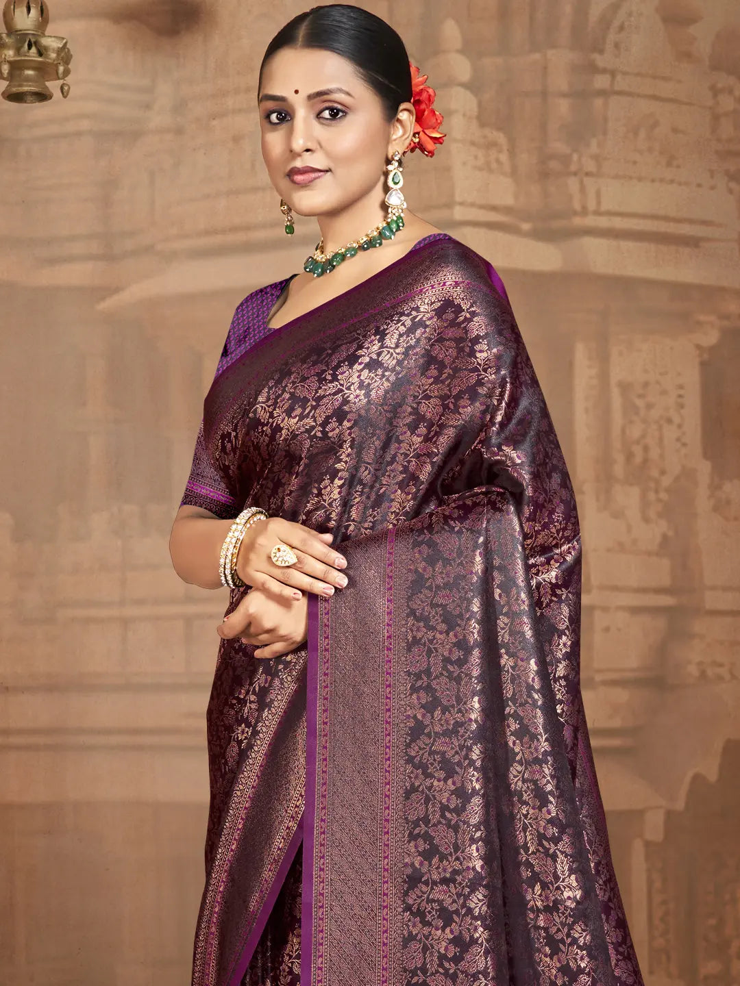 Purple Silk Saree