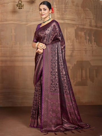 Purple Silk Saree