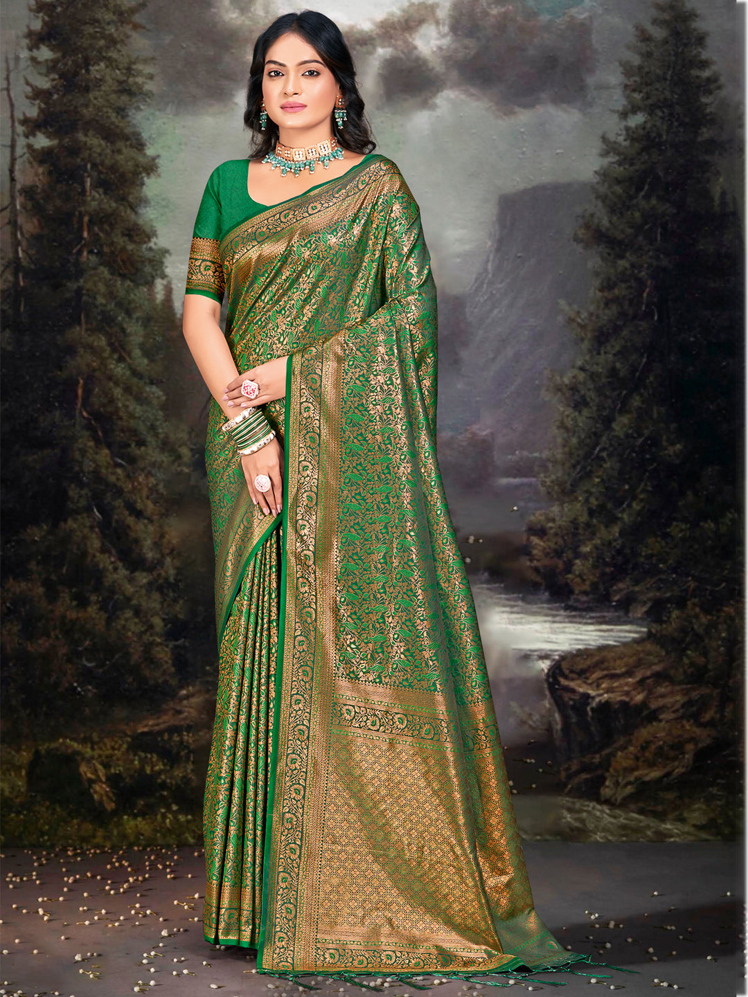 Green Zari Banarasi Silk Saree