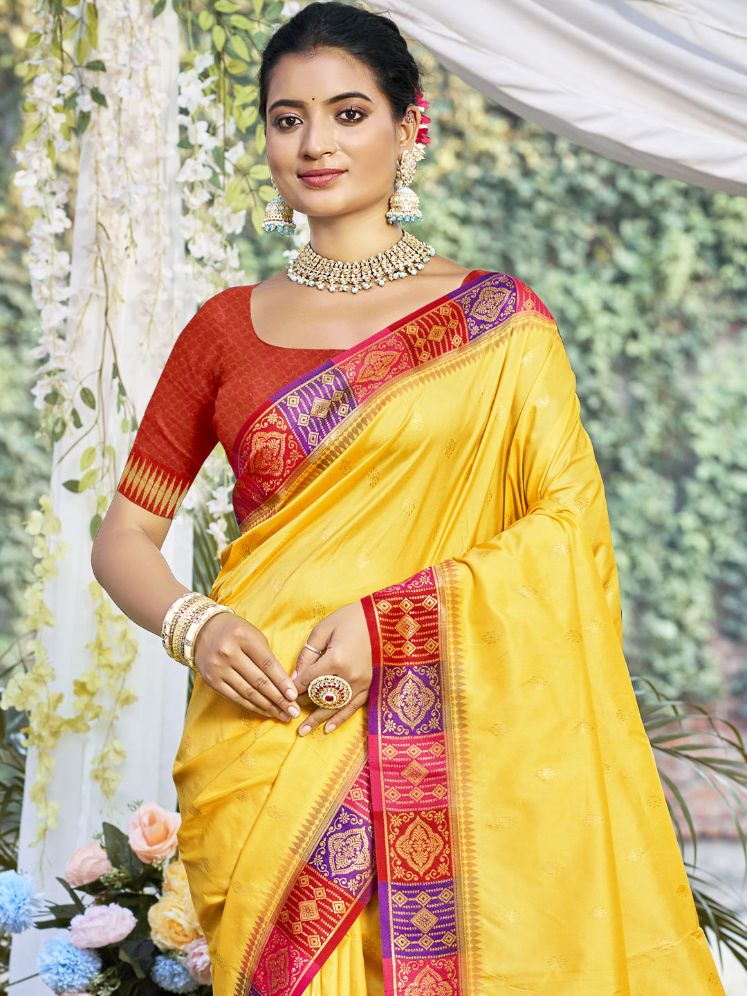 Yellow Silk Saree