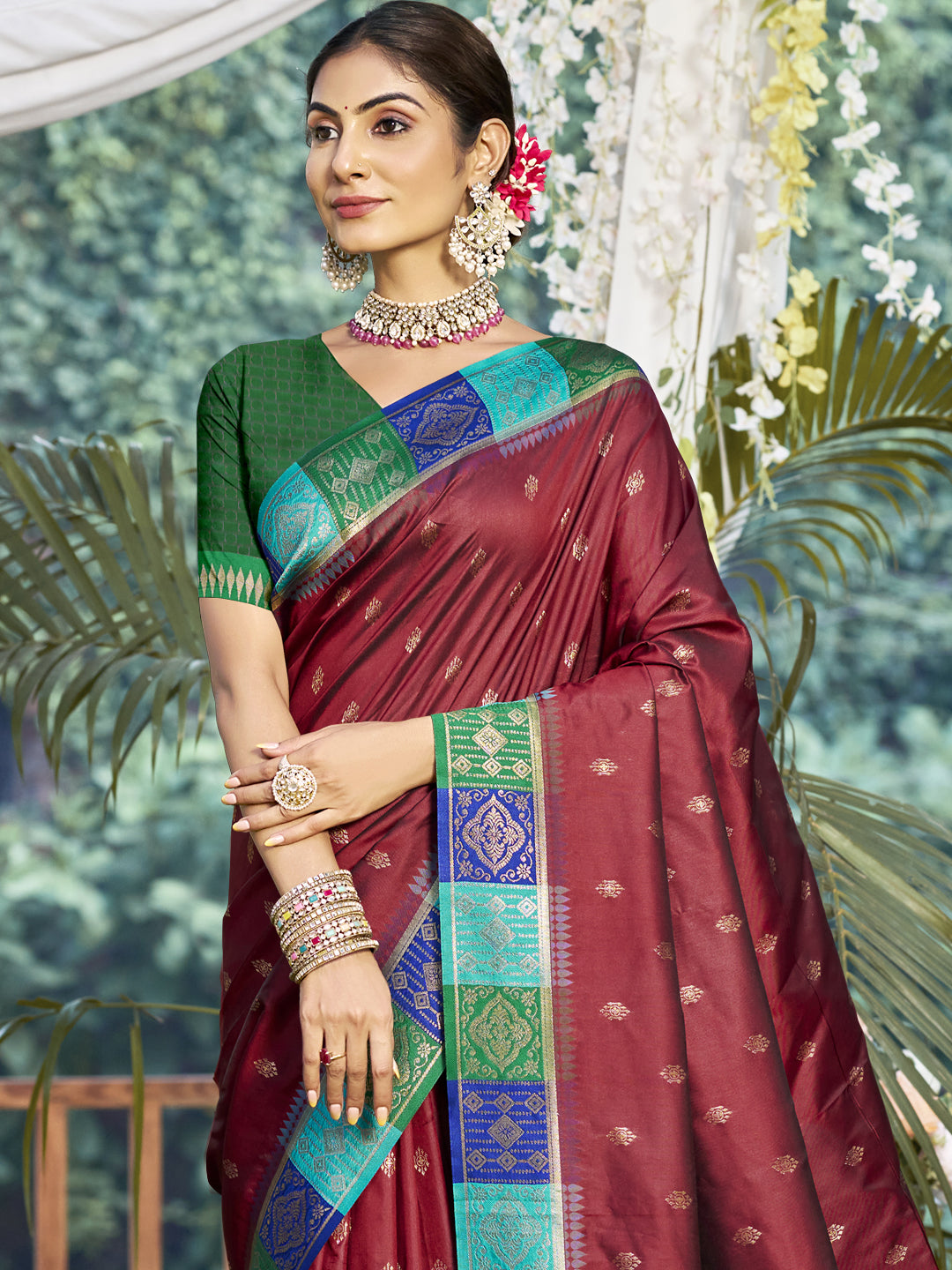 Maroon Silk Saree