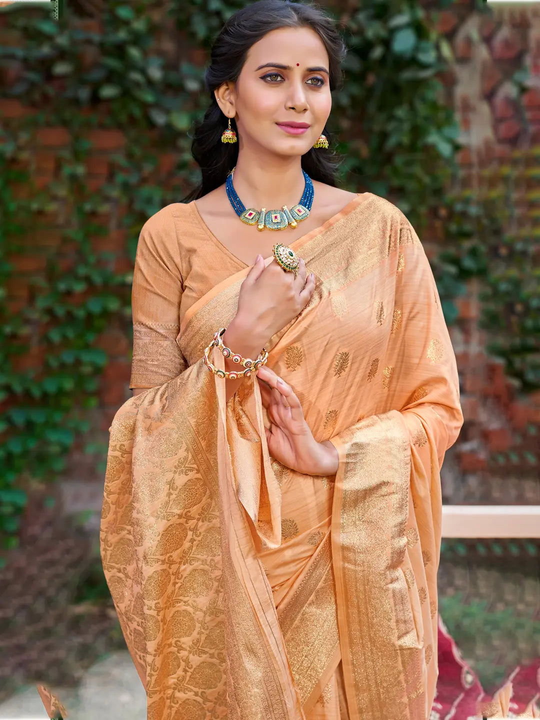 Peach Silk Saree